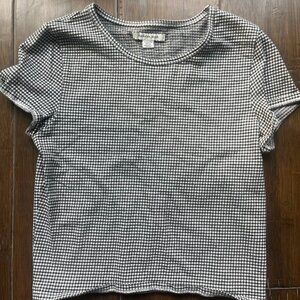 American Eagle gingham cropped cotton tee, size XS